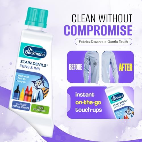 Stain Devils 2x Pen and Ink Stain Remover 50ml Travel-Size Color-Particle Eraser for Fabric
