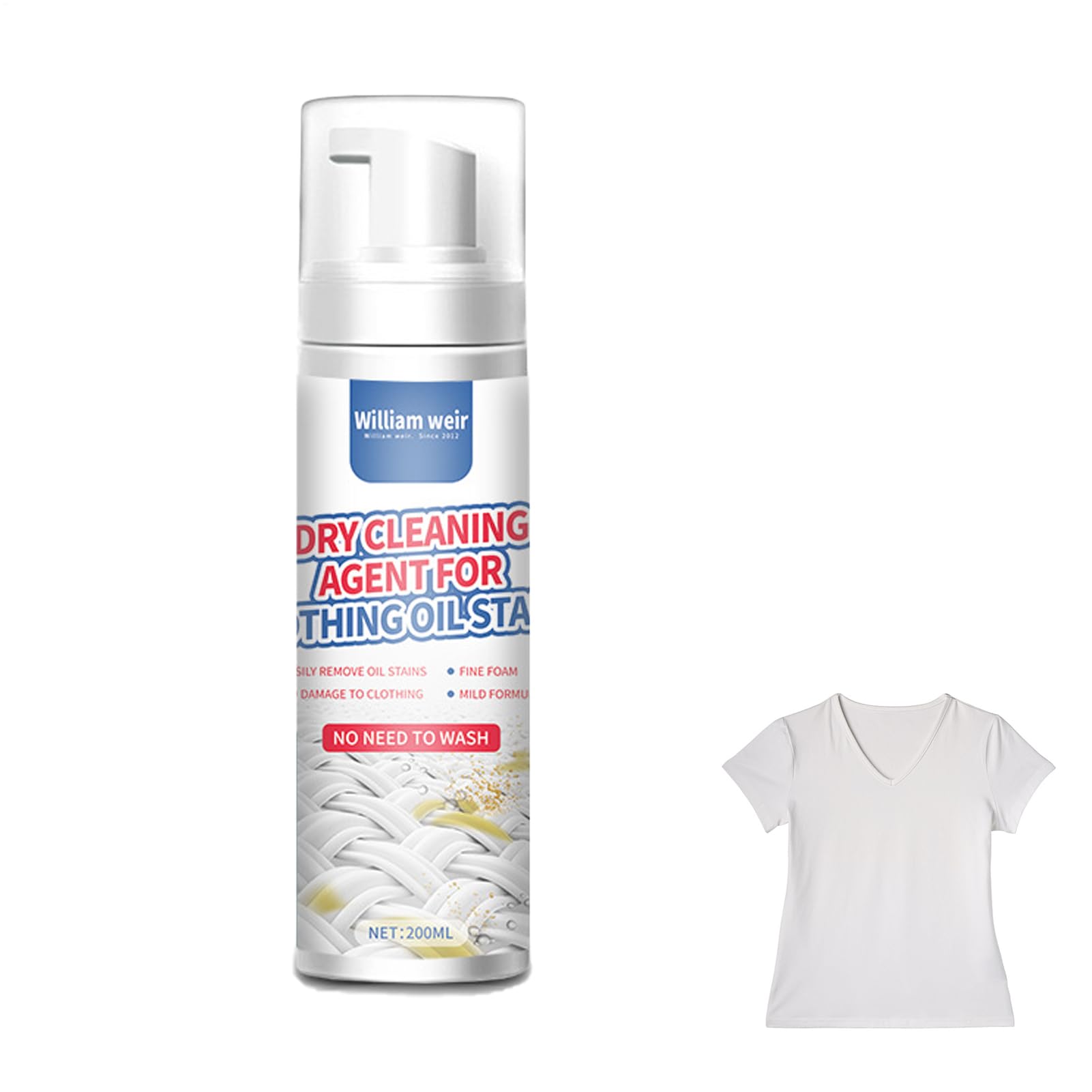  Quick & Effective Oil and Blood Stain Removal - 200ml Dry Stain Remover and Cleaning Spray for Home and Personal Use
| 