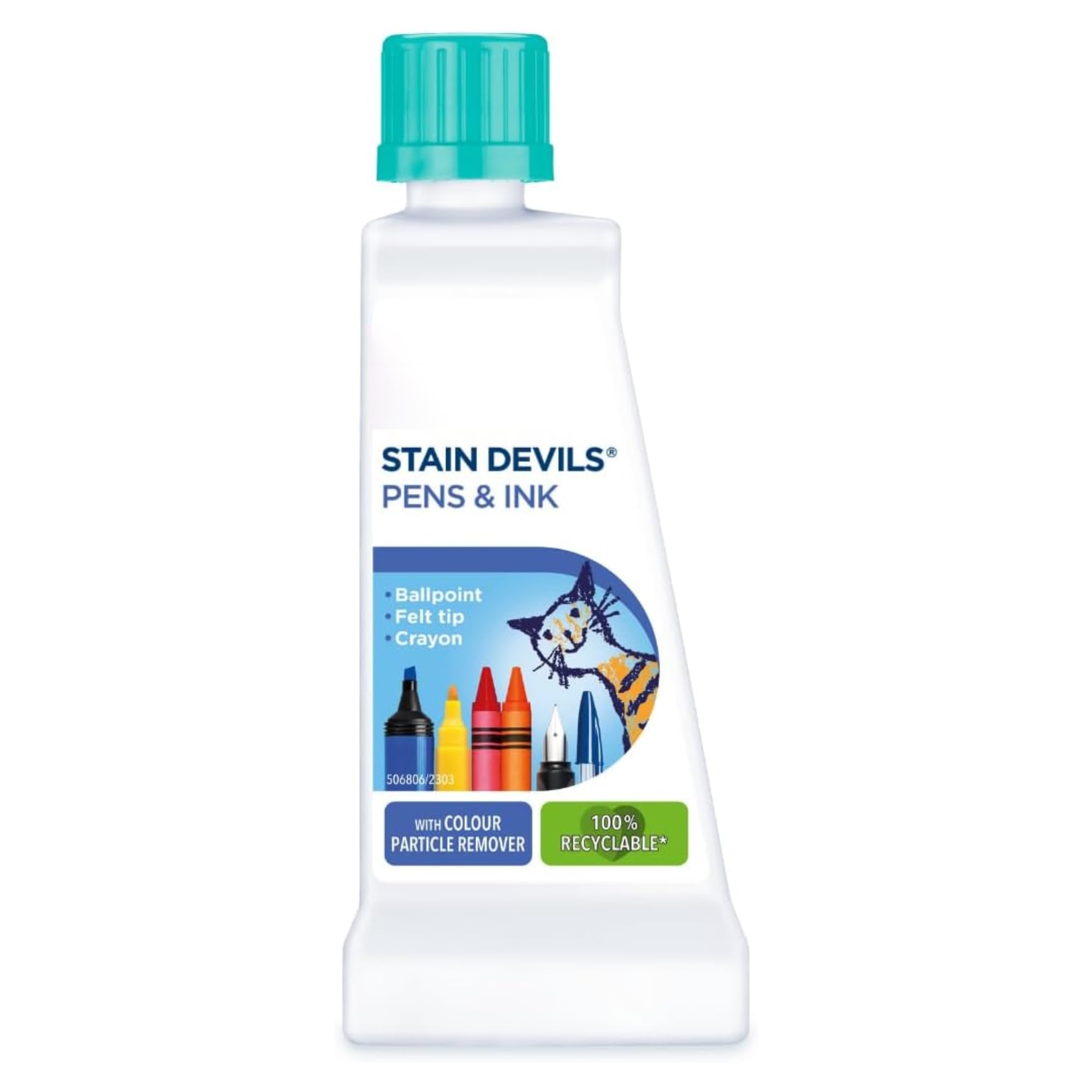 Stain Devils 50ml pens and ink - colour particle remover - ballpoint, felt tip, crayon stain remover gentle on colours &