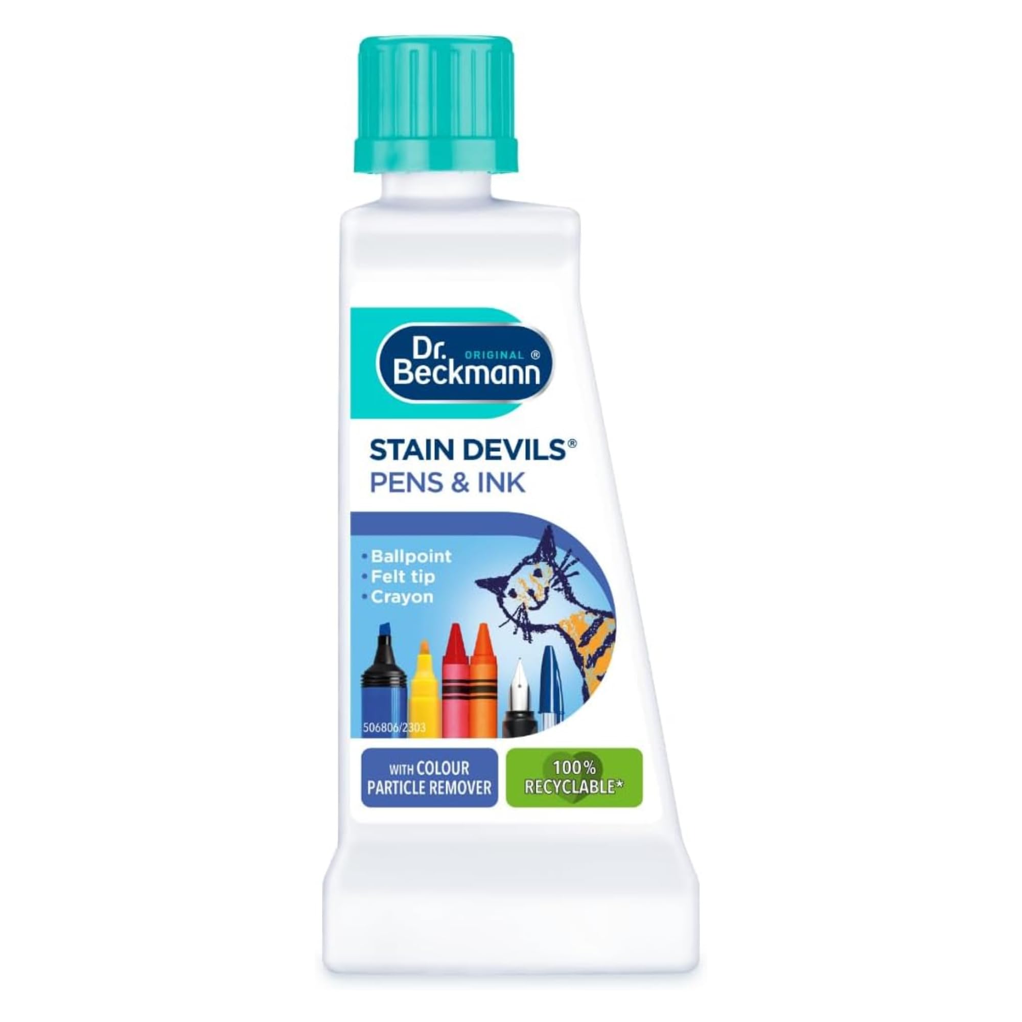 Stain Devils 50ml Gentle Pens and Ink Stain Remover Suitable for Washable and Non-Washable Fabrics - Removes Ballpoint, 